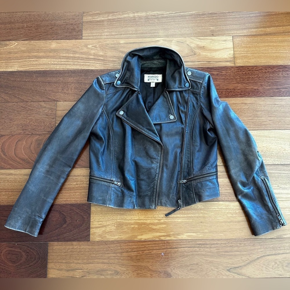 Mango leather jacket - Picture 2 of 14